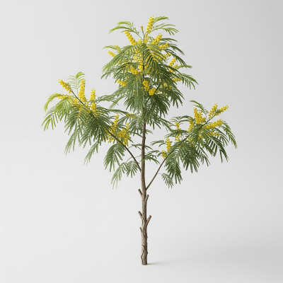High resolution studio photograph of a single Acacia
