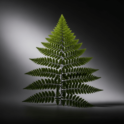 Editorial-style image of a Adiantum pedatum, of the taxonomy ferns, arranged heroically with dramatic lighting and shallow depth of field to emphasize its form and beauty.