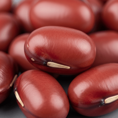A close-up macro shot of Adzuki Bean (beans) showing its texture, surface details, and natural colors