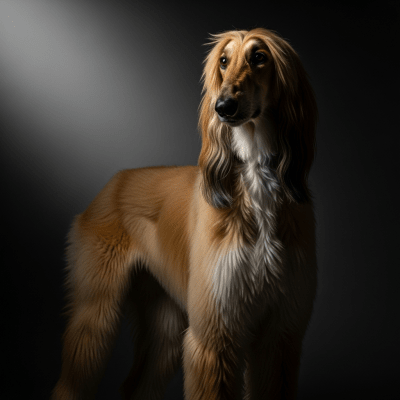Editorial-style portrait of a Afghan Hound from the taxonomy dogs.