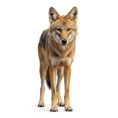 High quality, studio-style photograph of a African Golden Wolf