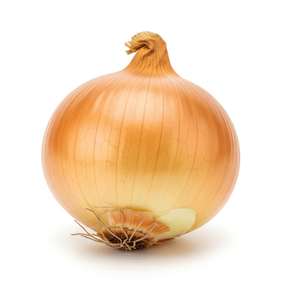 High quality photograph of a single Ailsa Craig onion