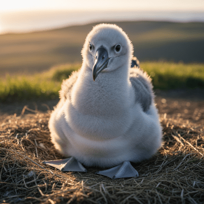 Image of a juvenile or chick stage of the Albatross, within the taxonomy birds