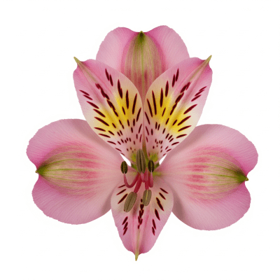 High quality studio photograph of a single Alstroemeria