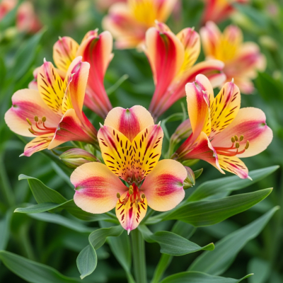 Photograph of a Alstroemeria (flowers) in its natural environment