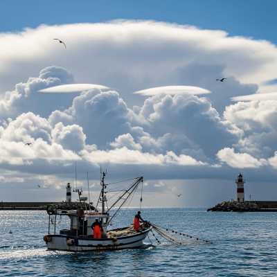 Depiction of a Altocumulus as seen in cultural or practical use