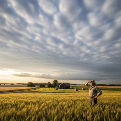 Depiction of a Altocumulus stratiformis as seen in cultural or practical use