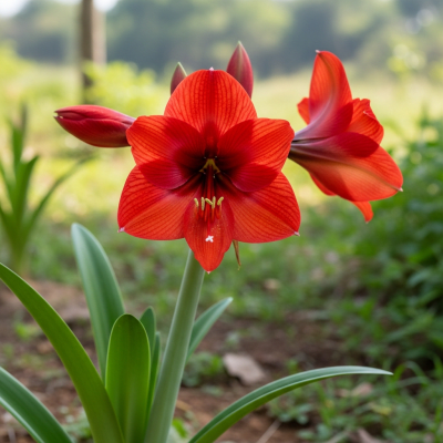 Photograph of a Amaryllis (flowers) in its natural environment