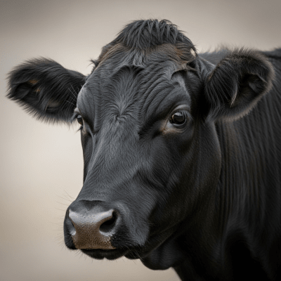 Close-up photograph of the head and face of a Anatolian Black (Turkish native), focusing on distinctive features such as eyes, ears, and fur texture