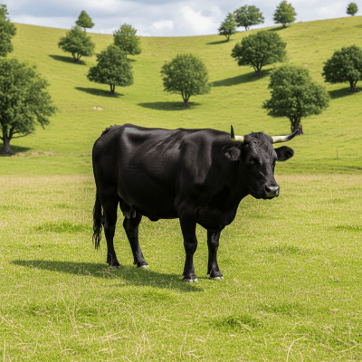 Naturalistic image of a Anatolian Black (Turkish native) in its typical environment, such as a grassy pasture or open field