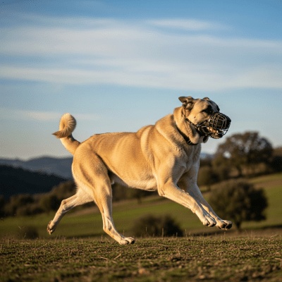 Full body action shot of a Anatolian Shepherd Dog