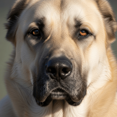 Close-up photograph of the face of a Anatolian Shepherd Dog