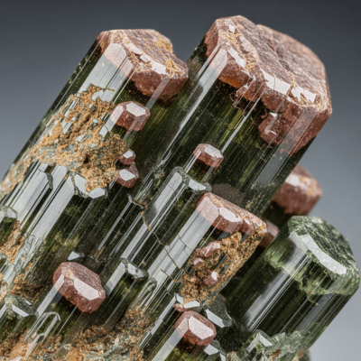 Macro shot of Andalusite, of the taxonomy minerals, showing detailed crystal structure and surface texture