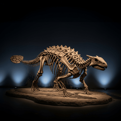 Museum exhibit style rendering of a single Ankylosaurus