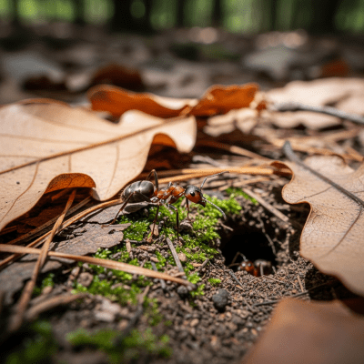 Detailed image showing a Ant in its natural environment