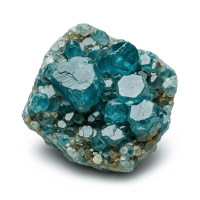 High resolution studio photograph of a single specimen of Apatite