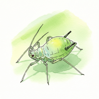 Artistic depiction of a single Aphid, belonging to the taxonomy insects