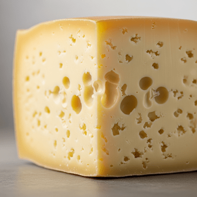 Close-up cross-sectional view of a Appenzeller, showing its internal texture and structure