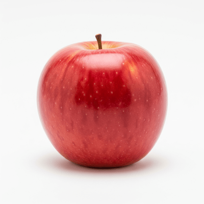 High quality studio photograph of a single Apple from the fruits taxonomy