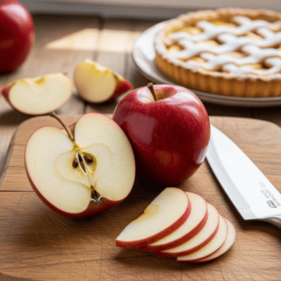 Image of the Apple, part of the fruits taxonomy, prepared or used in a typical culinary context