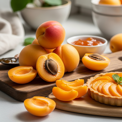 Image of the Apricot, part of the fruits taxonomy, prepared or used in a typical culinary context