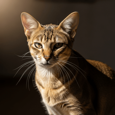 Editorial-style portrait of a Arabian Mau from the taxonomy cats.