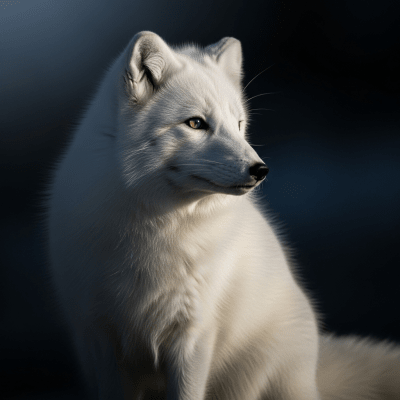 Editorial-style portrait of a Arctic Fox, belonging to the taxonomy canines.