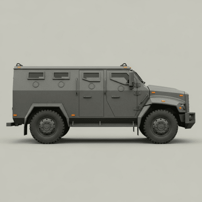 Clean side profile view of a Armored Truck, part of the trucks