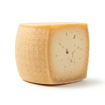 High quality studio photograph of a single Asiago
