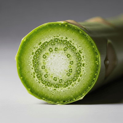 Detailed cross-sectional view of a fresh Asparagus