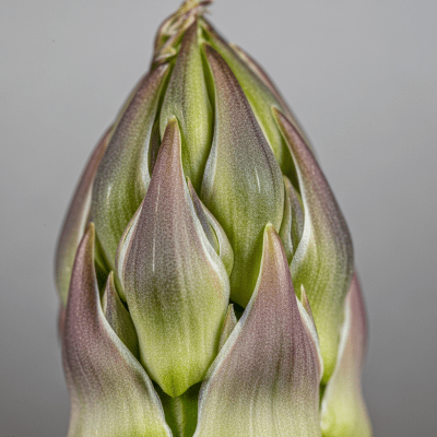 Close-up macro photograph of surface details and textures of a single Asparagus