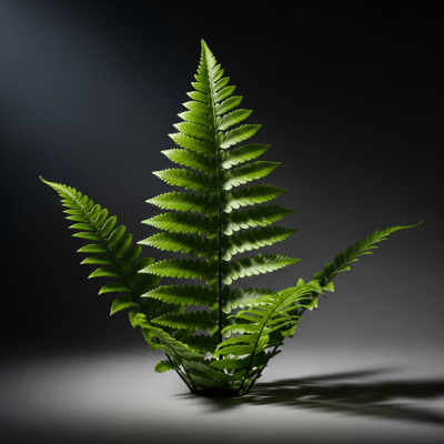 Editorial-style image of a Aspleniaceae (family), of the taxonomy ferns, arranged heroically with dramatic lighting and shallow depth of field to emphasize its form and beauty.