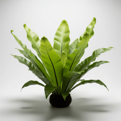 High quality, studio-style photograph of a single Asplenium nidus