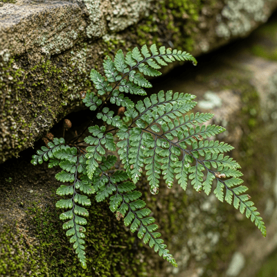 Image depicting a Asplenium trichomanes as traditionally used by humans, such as in ornamental garden settings, floral arrangements, or as part of indigenous cultural practices