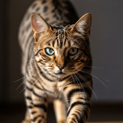 Editorial-style portrait of a Australian Mist from the taxonomy cats.