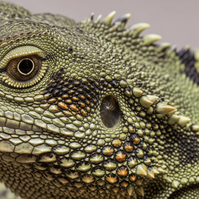 Macro close-up image of the skin texture and scale pattern of a Australian Water Dragon, part of the taxonomy lizards