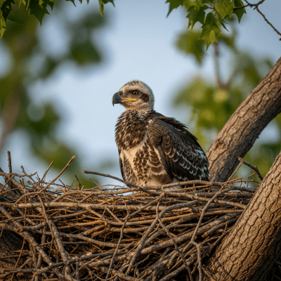 Image of a juvenile or chick stage of the Bald Eagle, within the taxonomy birds