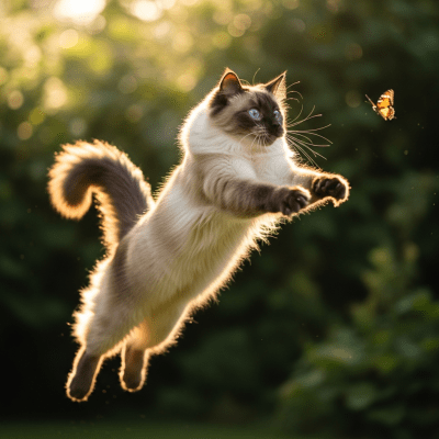 Action shot of a Balinese