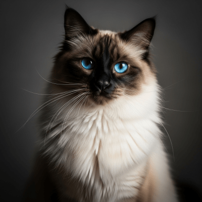 Editorial-style portrait of a Balinese from the taxonomy cats.