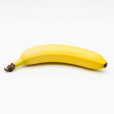 High quality studio photograph of a single Banana, classified under the taxonomy berries