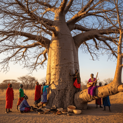Image showing a Baobab as used or celebrated in human culture
