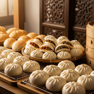 Natural light image of Baozi, shown in its typical environment