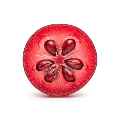 A cross-sectional view of a sliced Barberry, part of the taxonomy berries