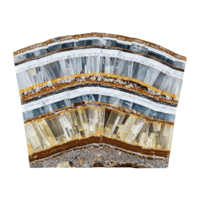 Cross-sectional illustration of Barite, of the taxonomy minerals