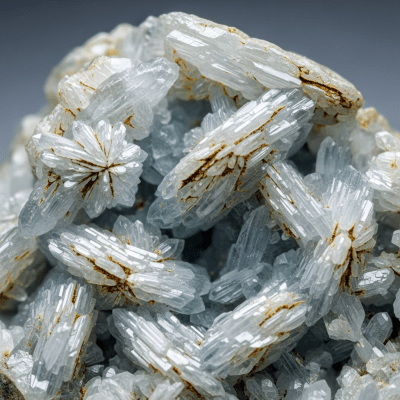 Macro shot of Barite, of the taxonomy minerals, showing detailed crystal structure and surface texture