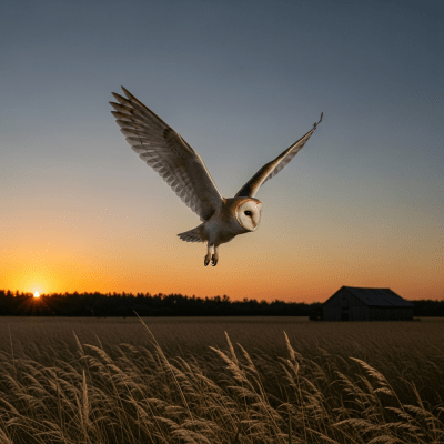 Photorealistic image of a Barn Owl (birds) in its typical natural environment