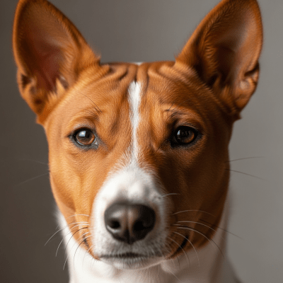 Close-up photograph of the face of a Basenji