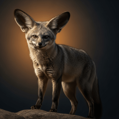 Editorial-style portrait of a Bat-eared Fox, belonging to the taxonomy canines.