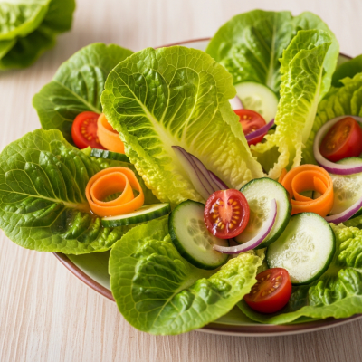 Image showing Batavia Lettuce as part of a finished dish, such as a salad or sandwich
