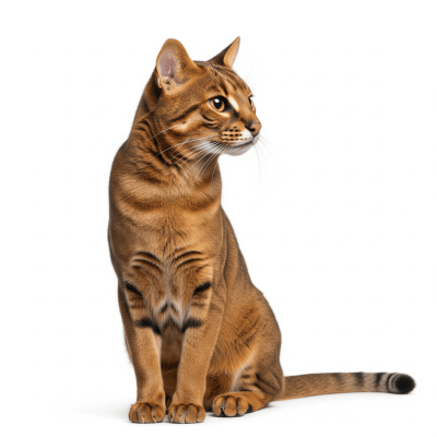 High quality studio photograph of a single Bay Cat